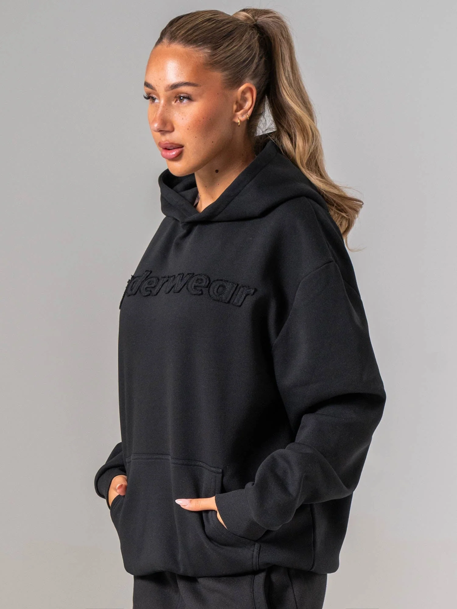 Applique Hoodie - Black - Image 3