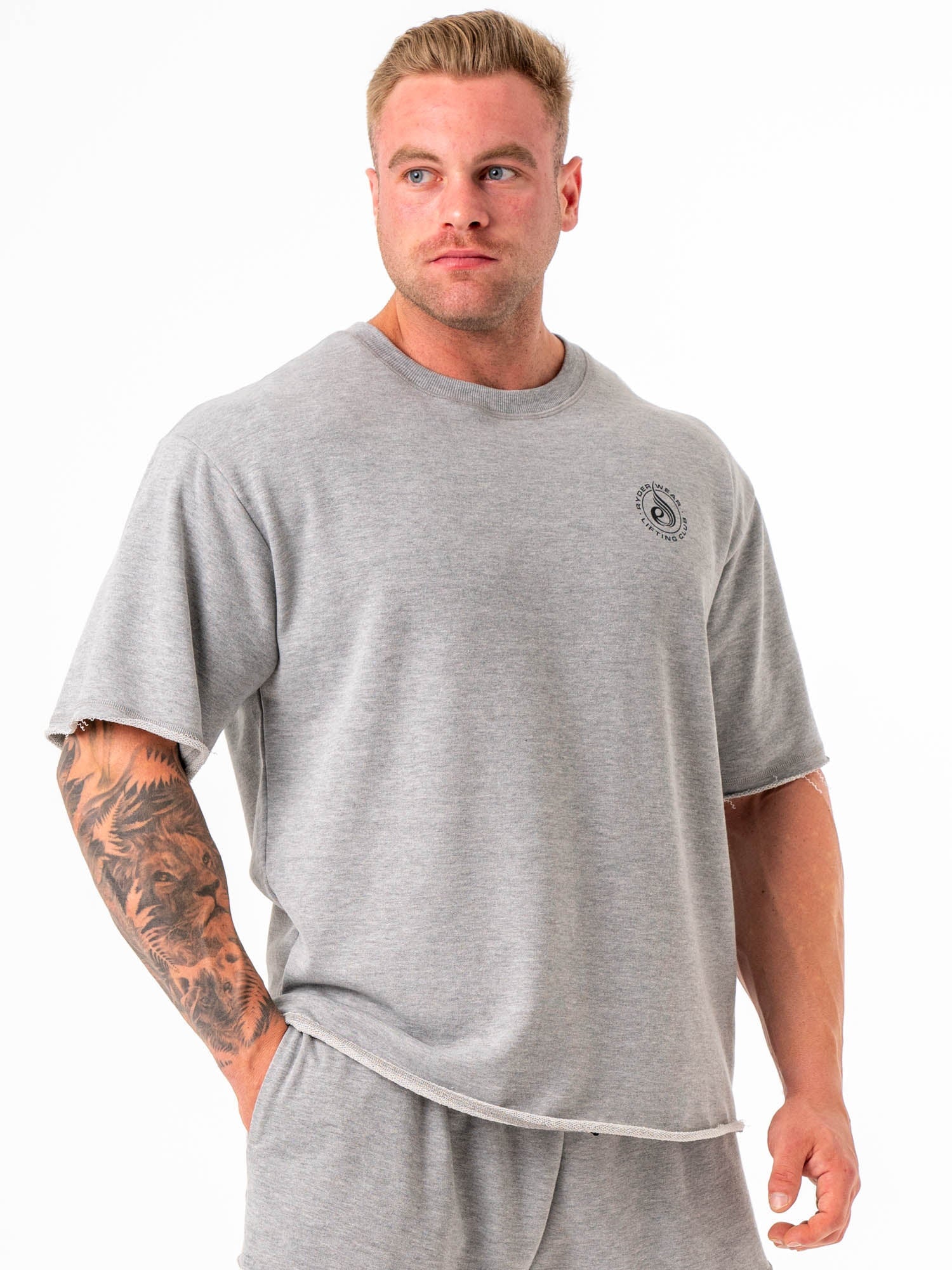 Box Fleece T-Shirt - Grey Marle - Image 5