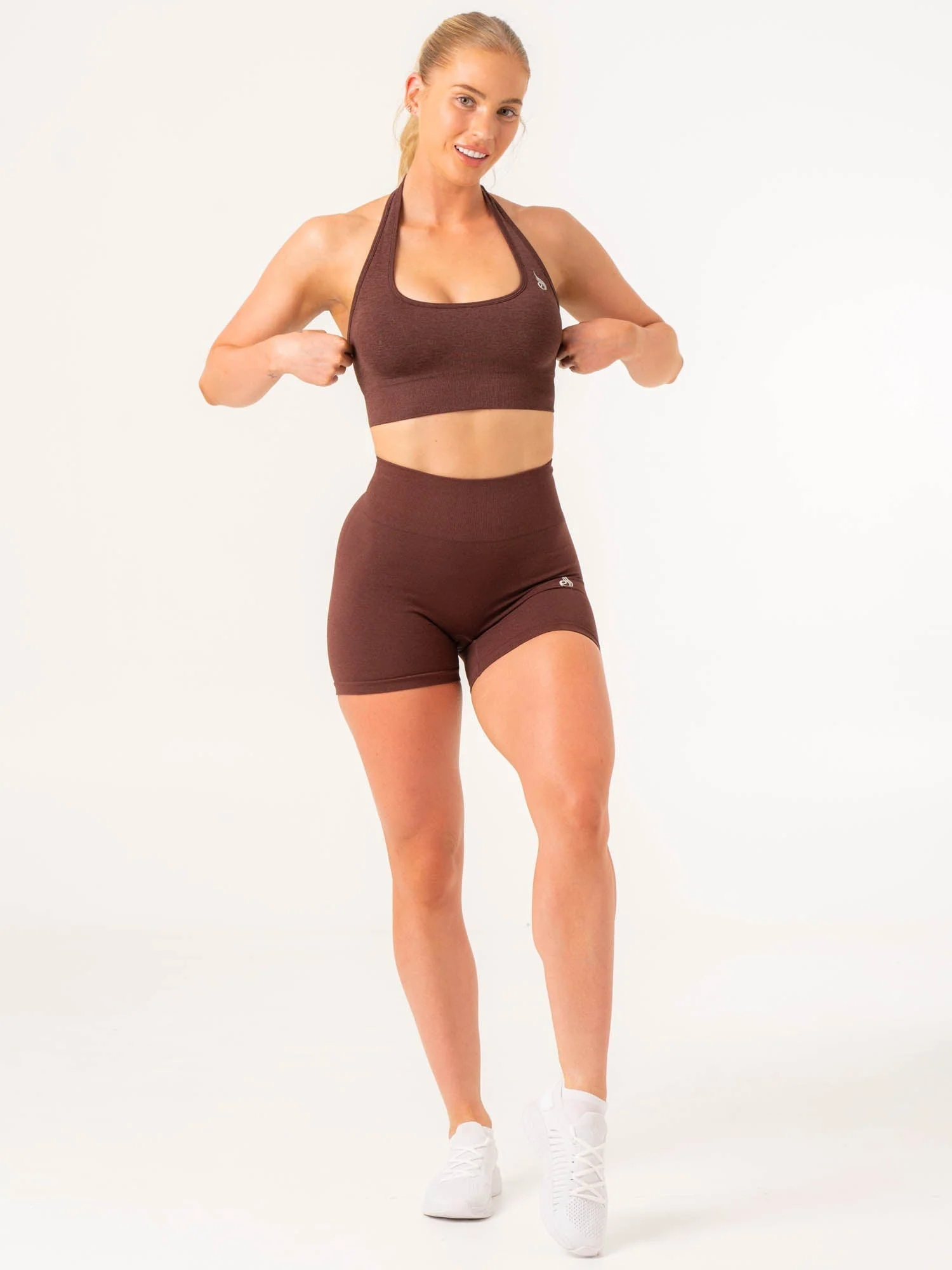 Contour Seamless Shorts - Chocolate Marl - Image 6