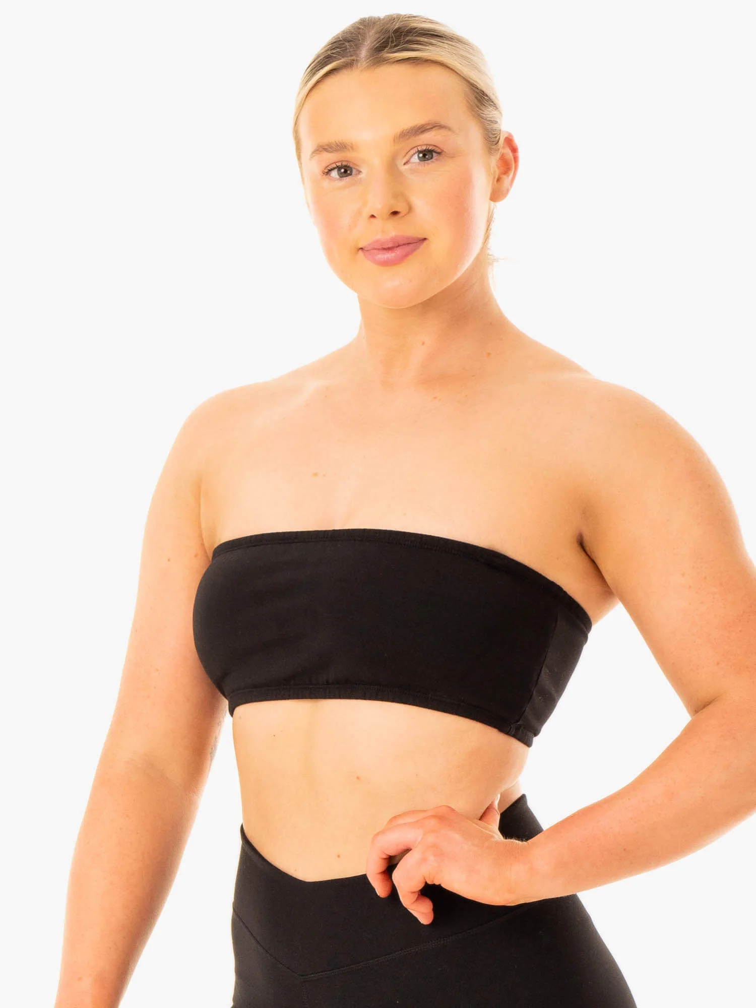 Convertible Bandeau Sports Bra - Black - Image 3