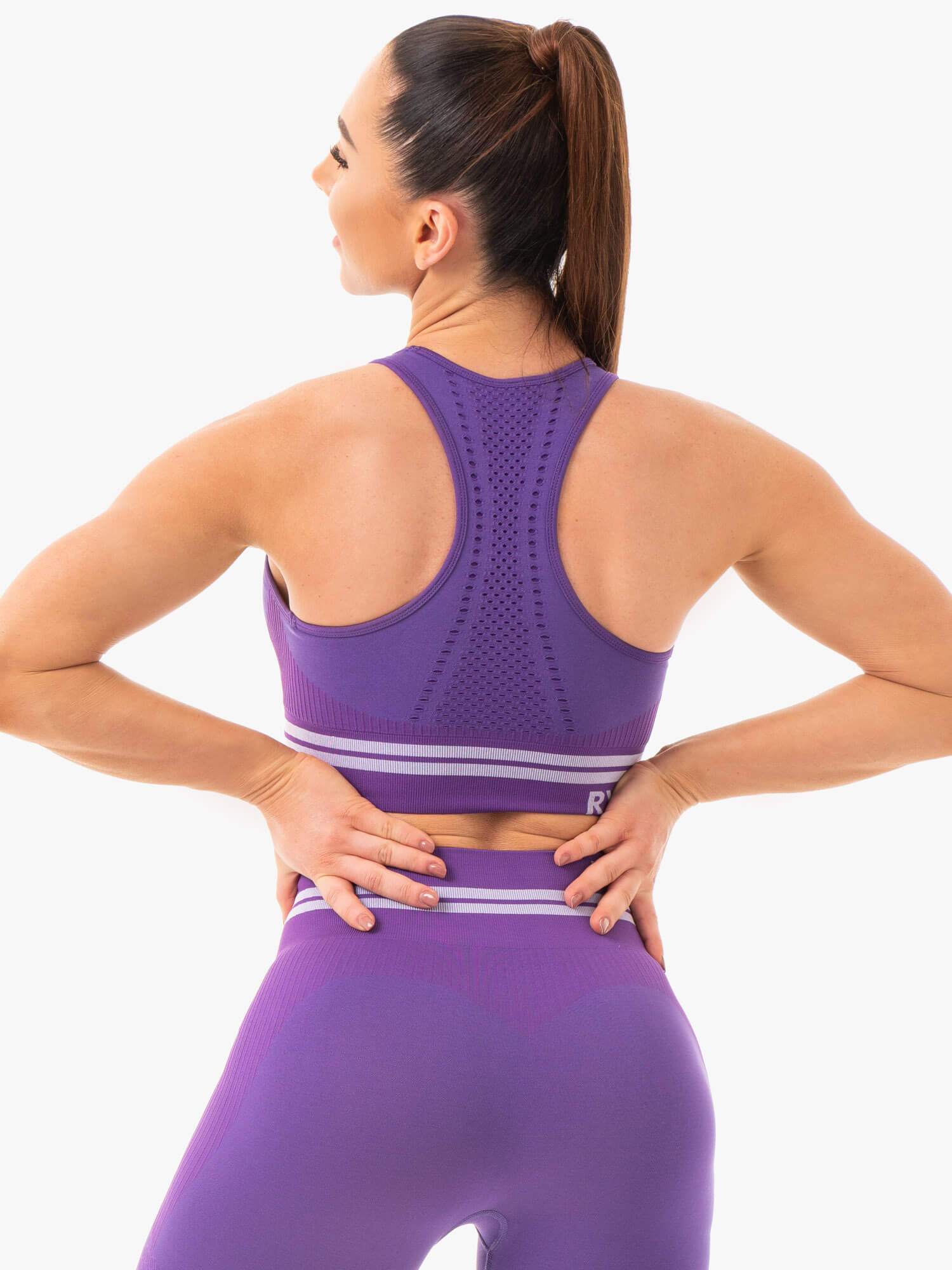 Freestyle Seamless Longline Sports Bra - Purple - Image 2