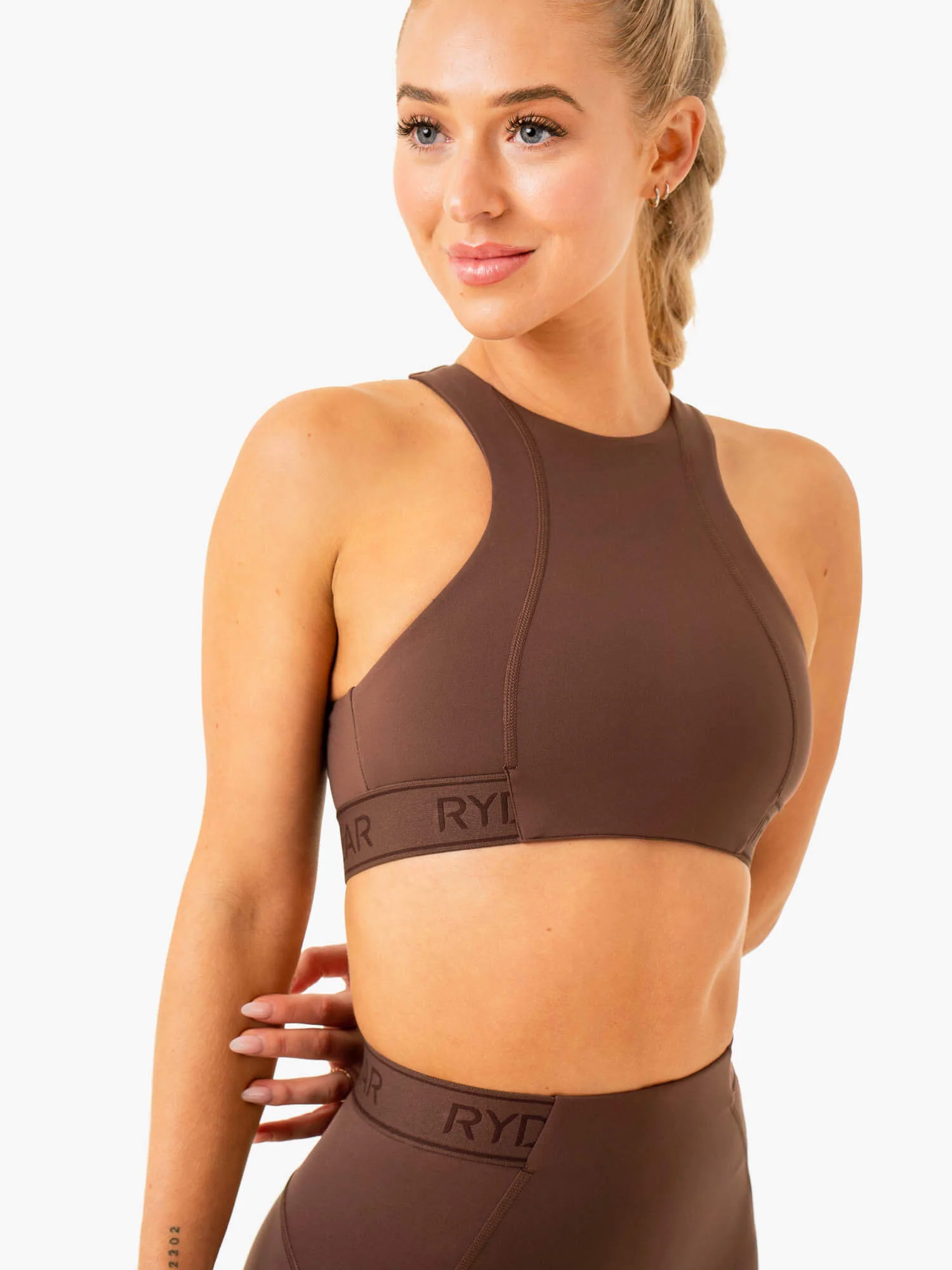 Level Up High Impact Sports Bra - Chocolate - Image 6