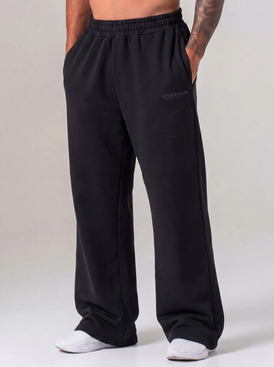 Mens Wide Leg Pant - Black