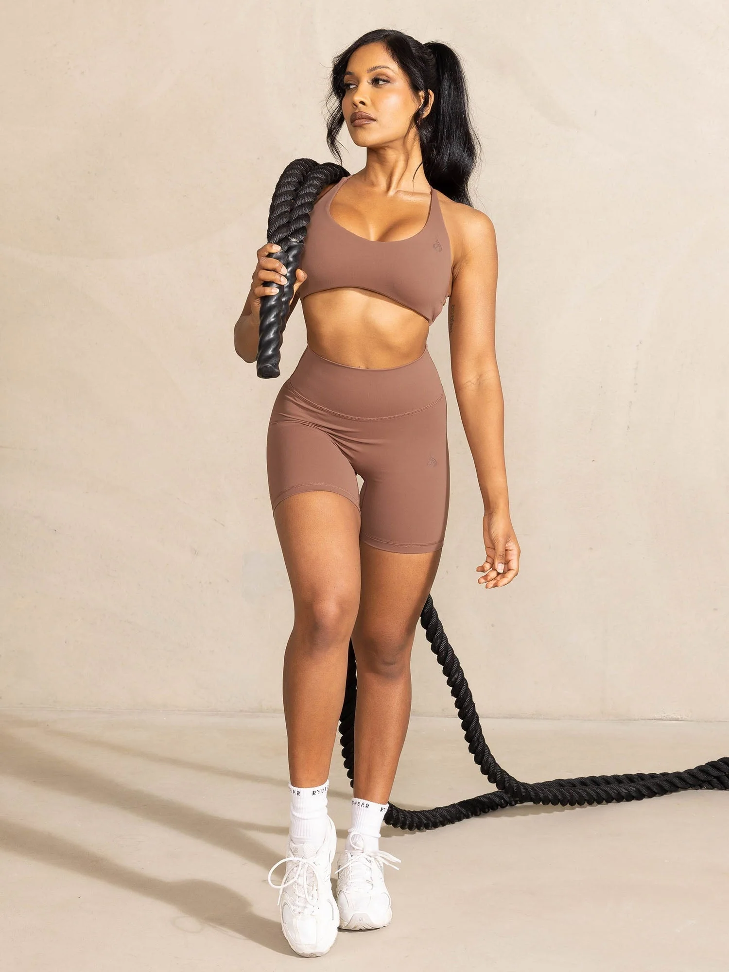 NKD High Waisted Scrunch Shorts - Mocha - Image 6