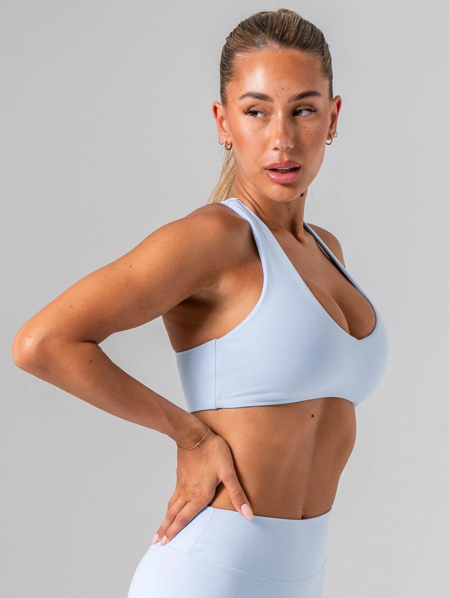 NKD Sueded Luxe V Neck Bra - Sky Blue - Image 4