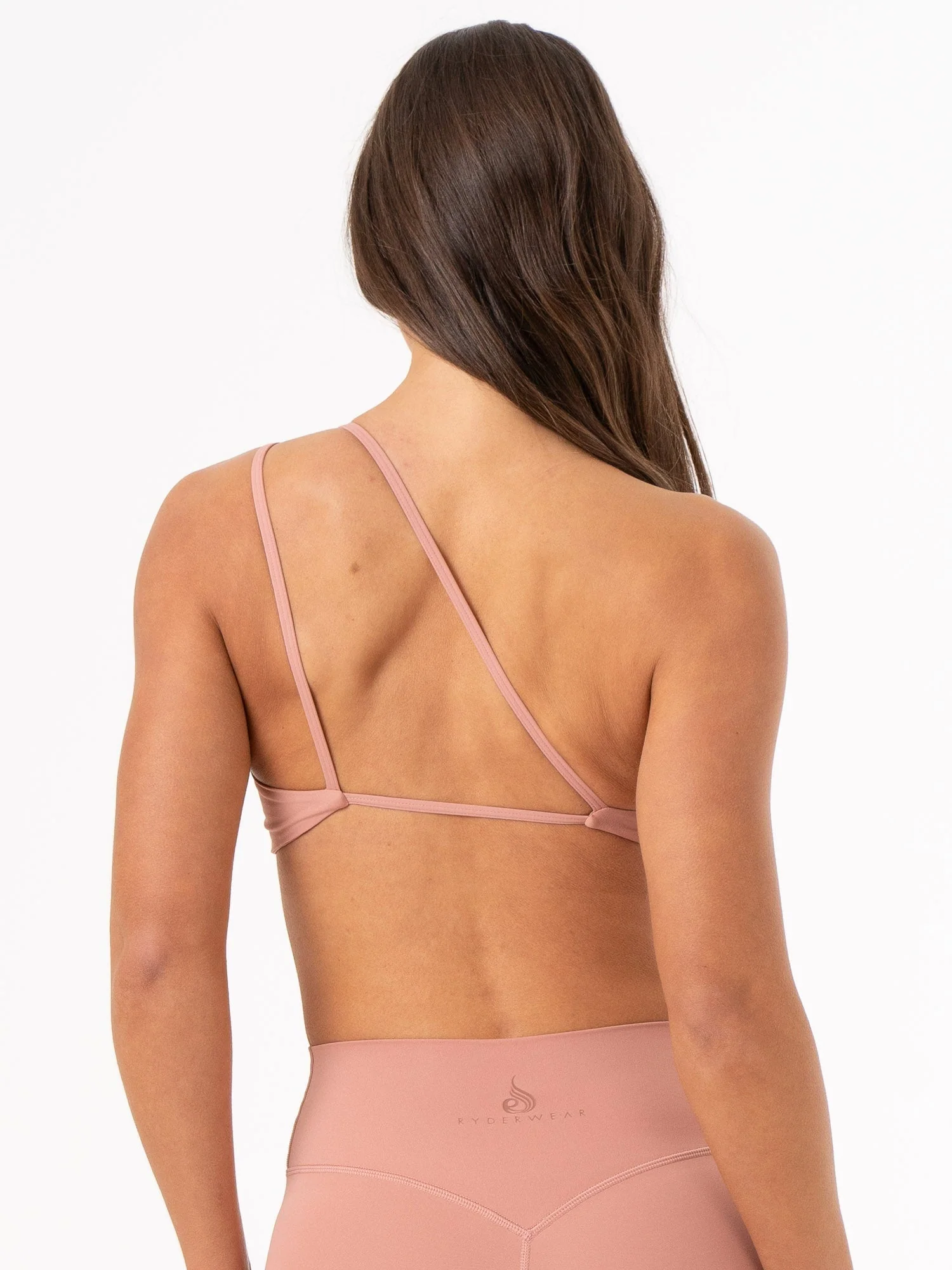 NKD One Shoulder Sports Bra - Dusty Pink - Image 2