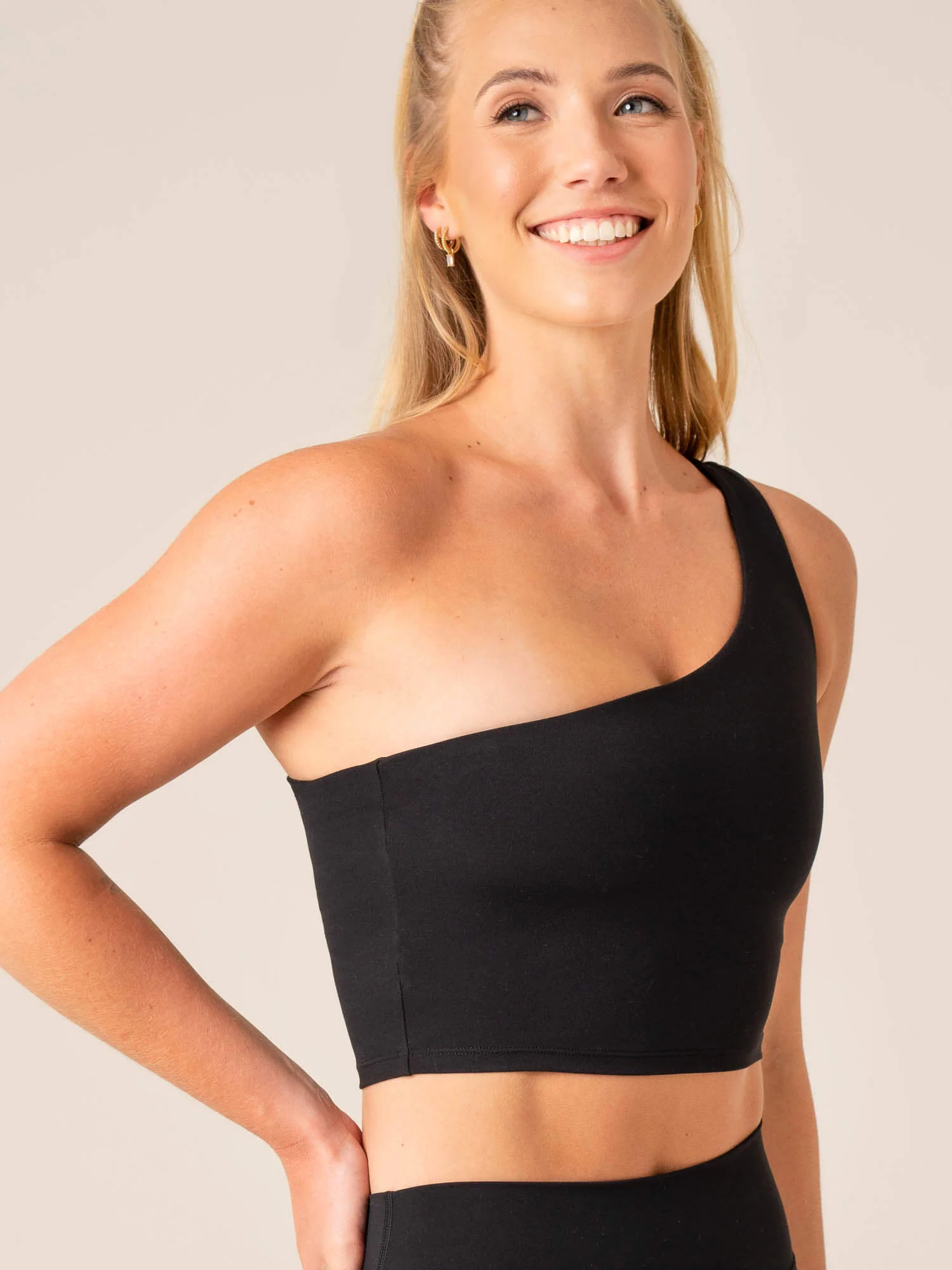 NKD One Shoulder Tank Bra - Black - Image 3