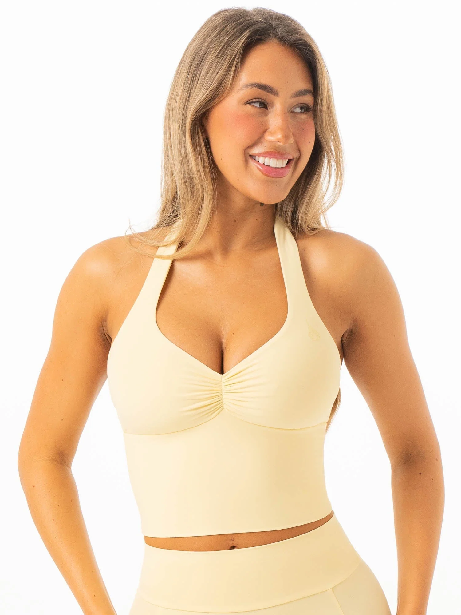 NKD Scrunch Halter Tank - Limoncello