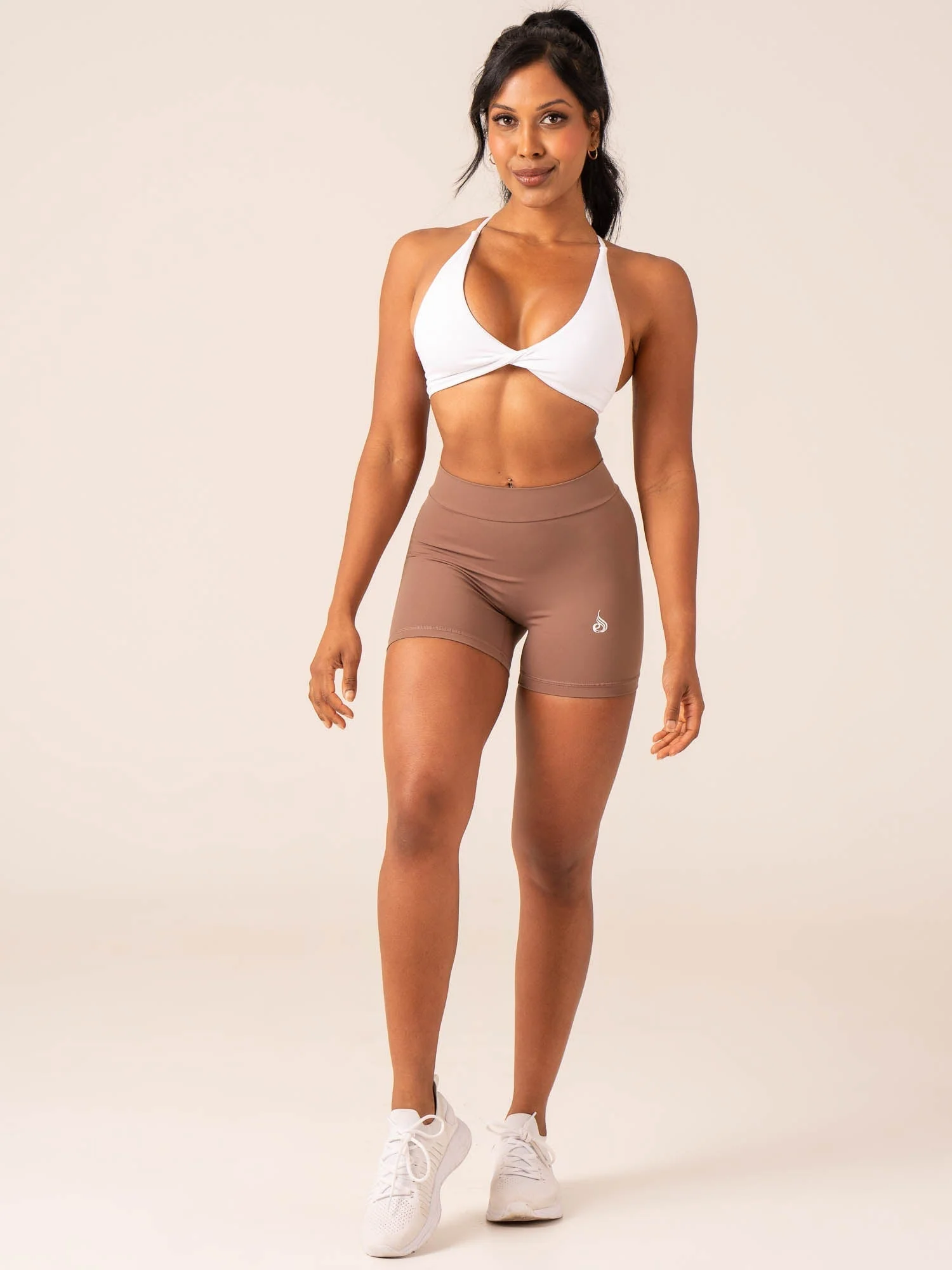 NKD V Scrunch Shorts - Mocha - Image 6