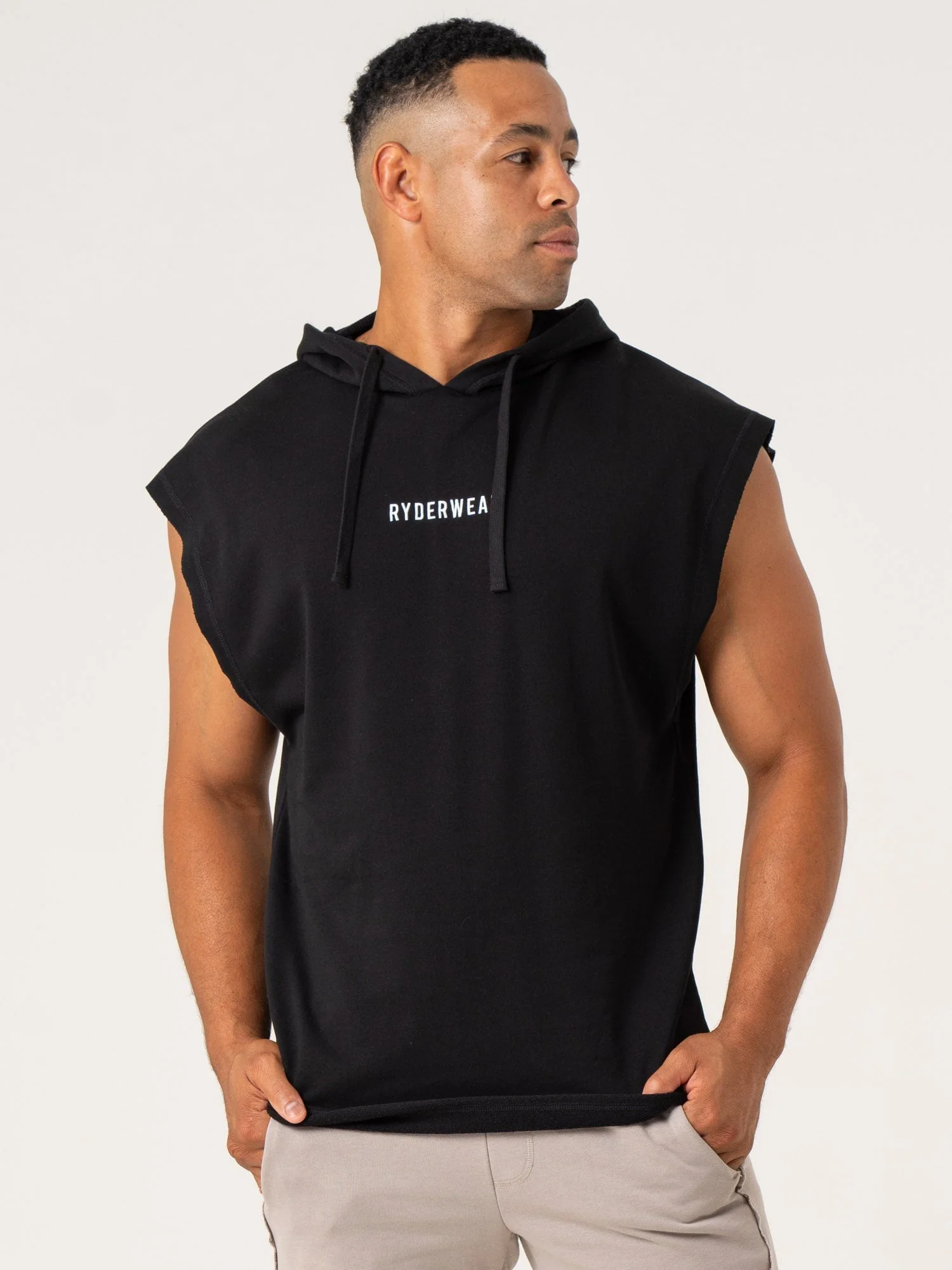 Pursuit Fleece Sleeveless Hoodie - Black - Image 3
