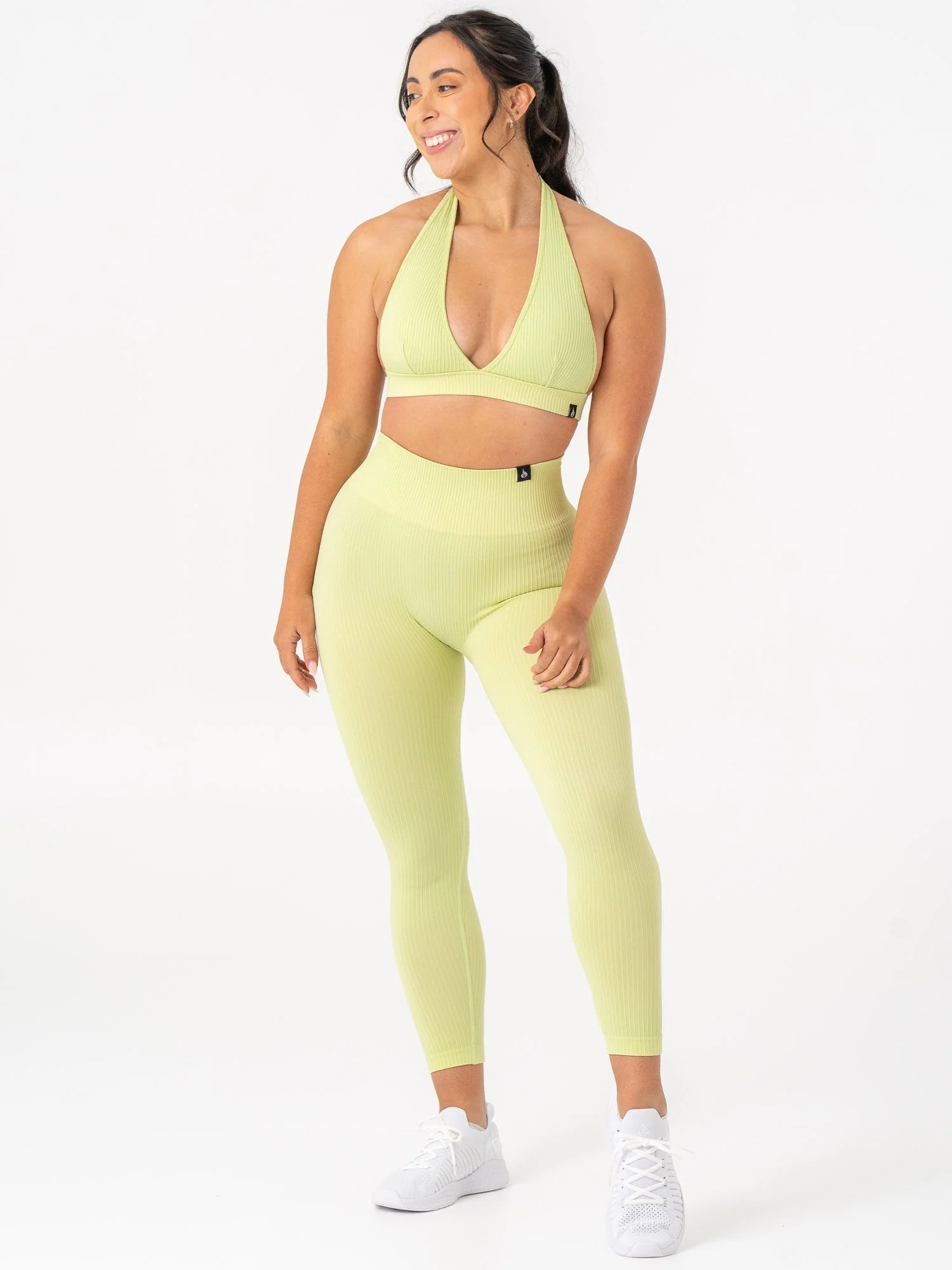 Rib Scrunch Seamless Leggings - Lime - Image 6