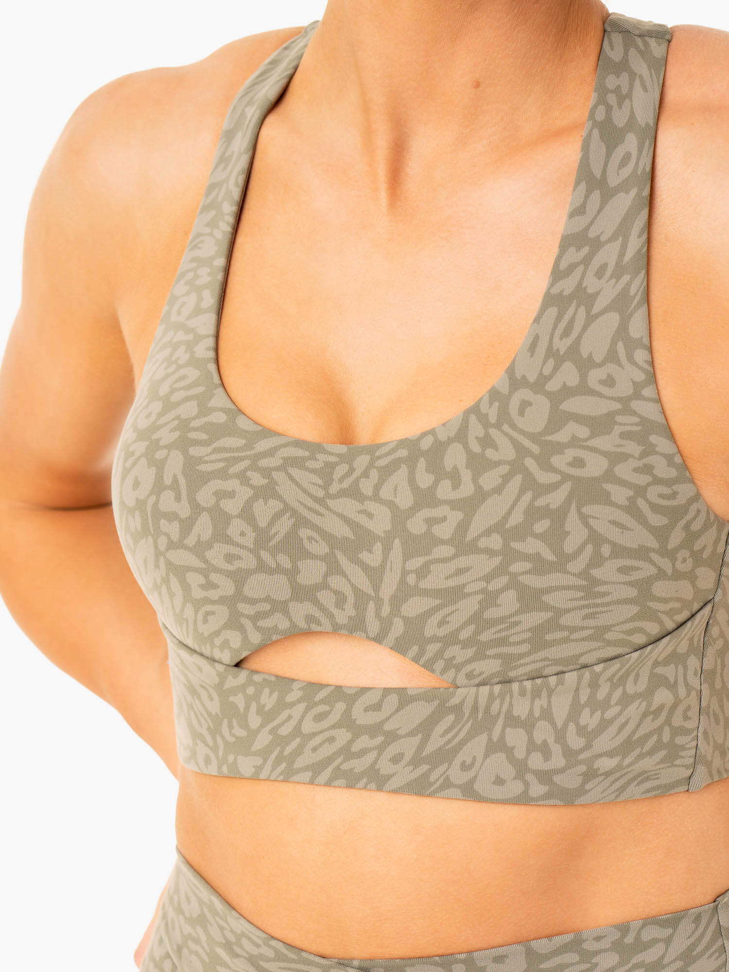 Rotation Sports Bra - Khaki Leopard - Image 3