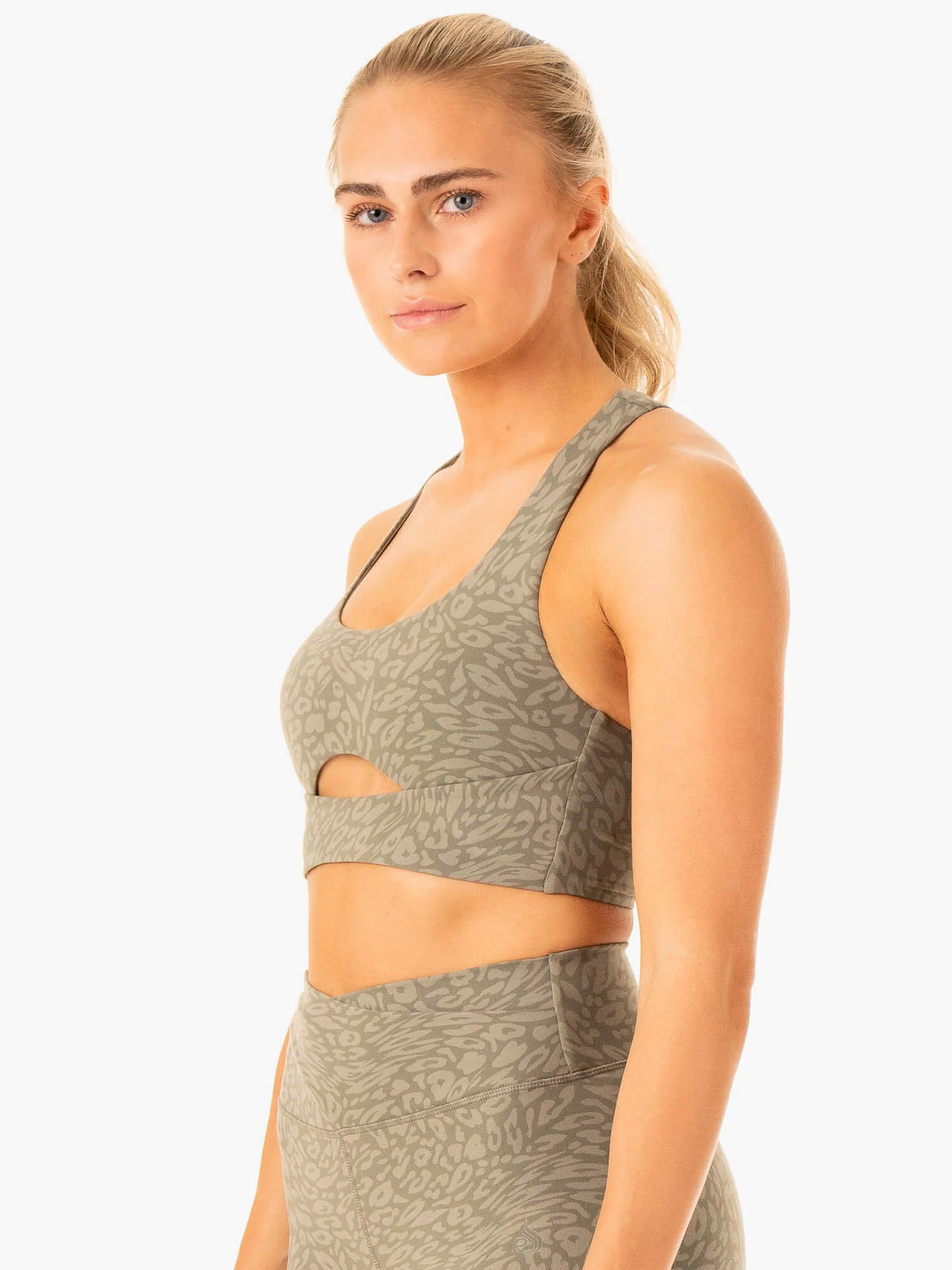 Rotation Sports Bra - Khaki Leopard - Image 5