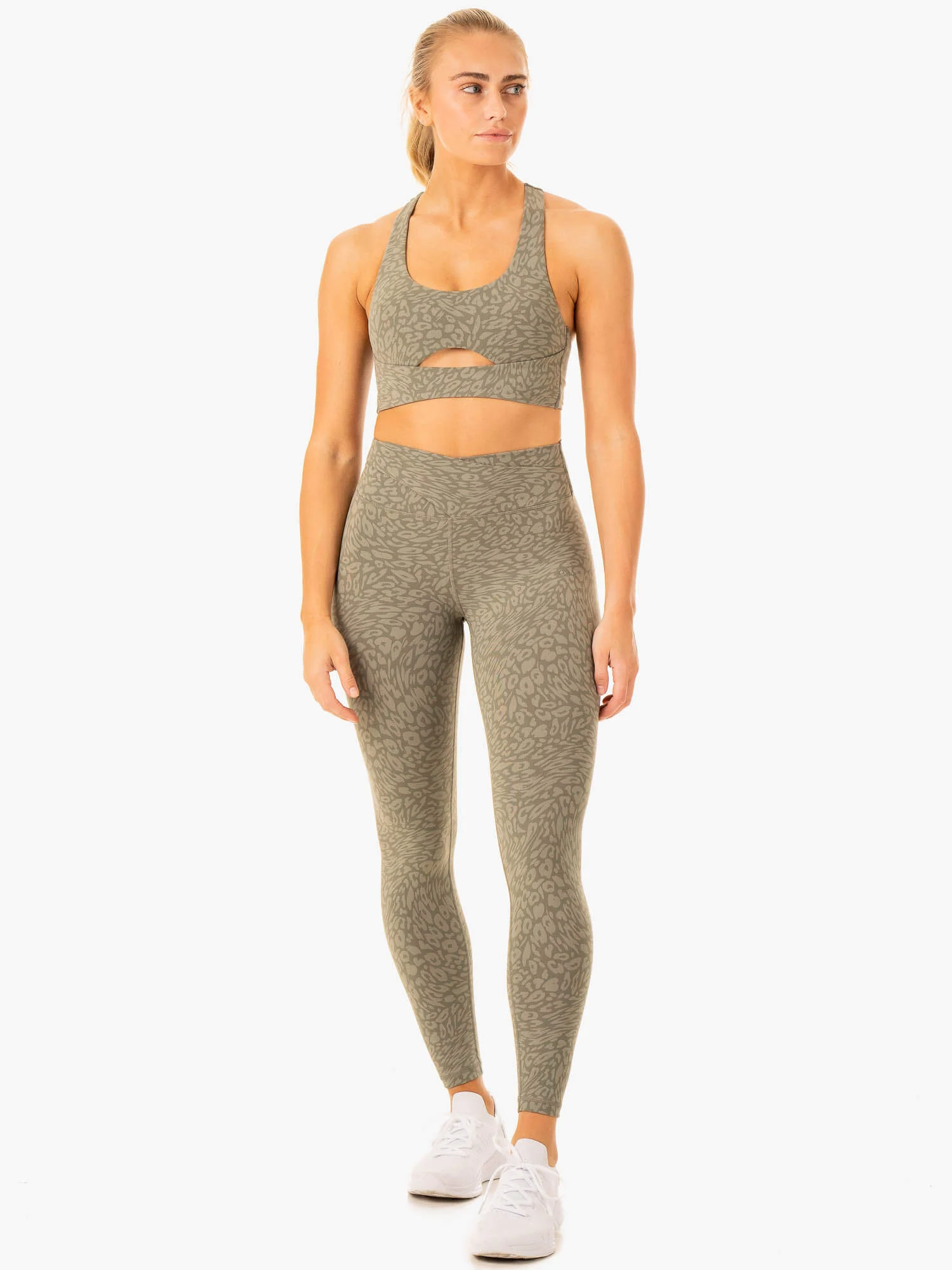 Rotation Sports Bra - Khaki Leopard - Image 6