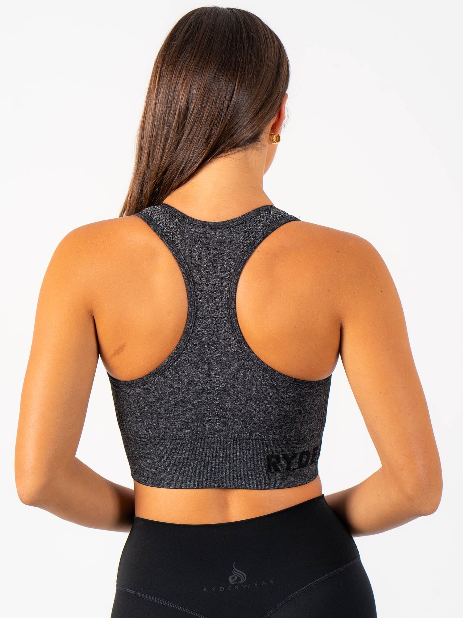 Seamless Staples Sports Bra - Charcoal Marl - Image 2