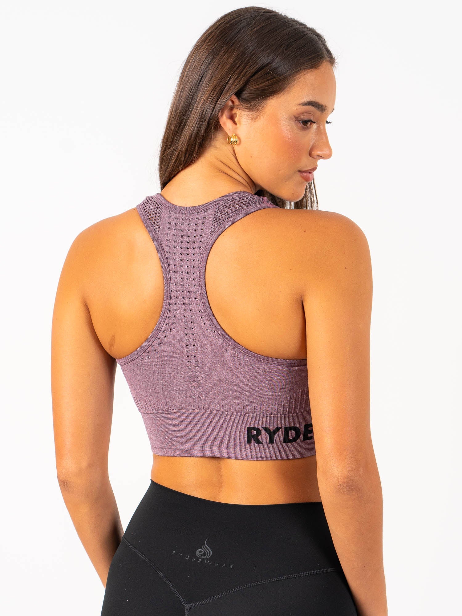 Seamless Staples Sports Bra - Purple Marl - Image 2