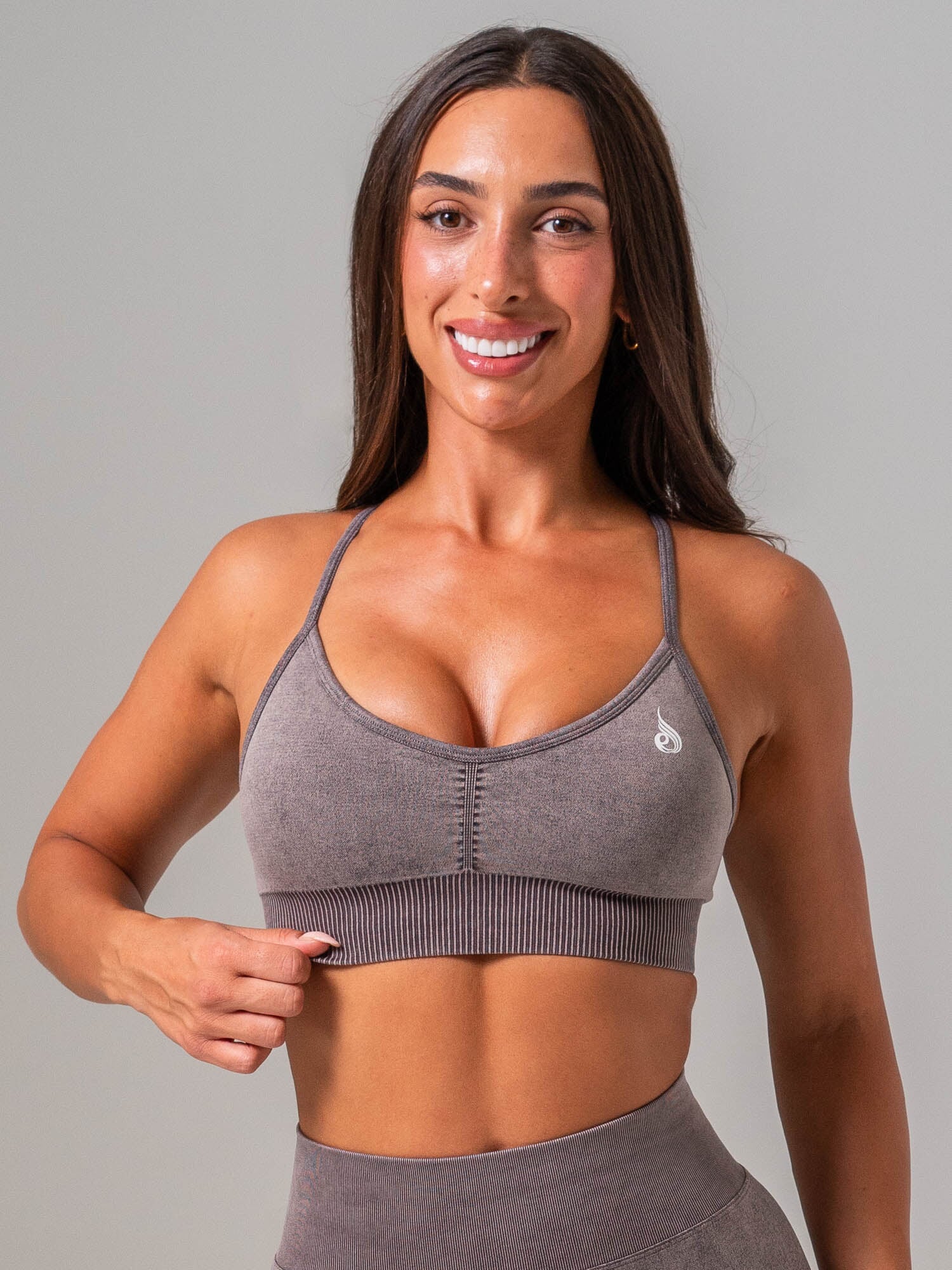 Stonewash Seamless Sports Bra - Cocoa - Image 2