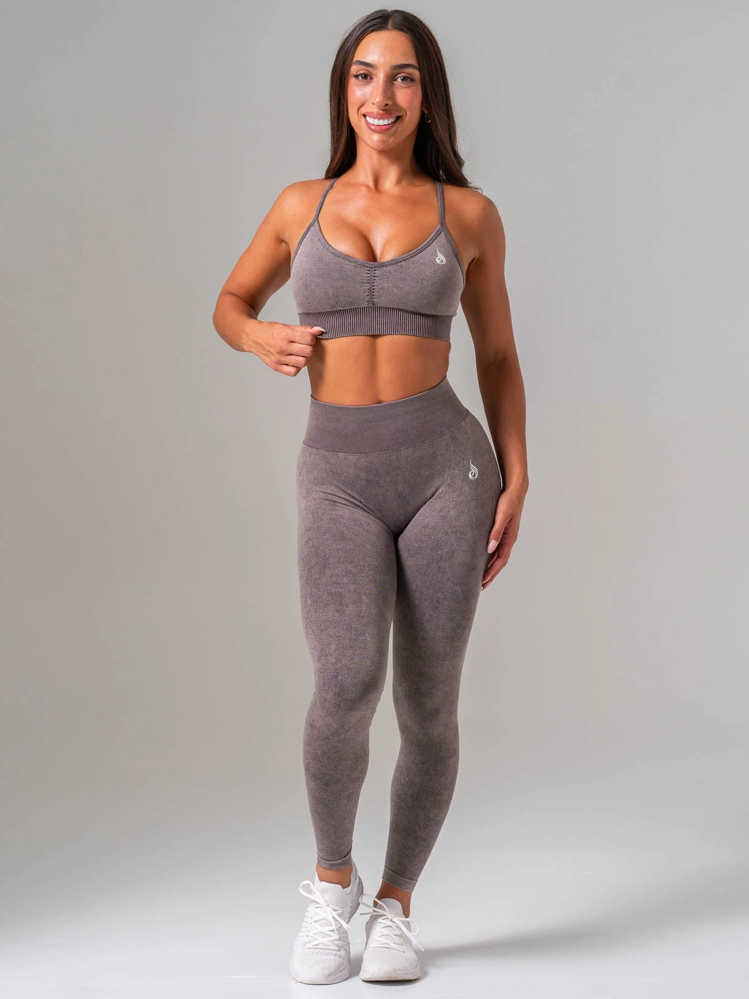 Stonewash Seamless Sports Bra - Cocoa - Image 6