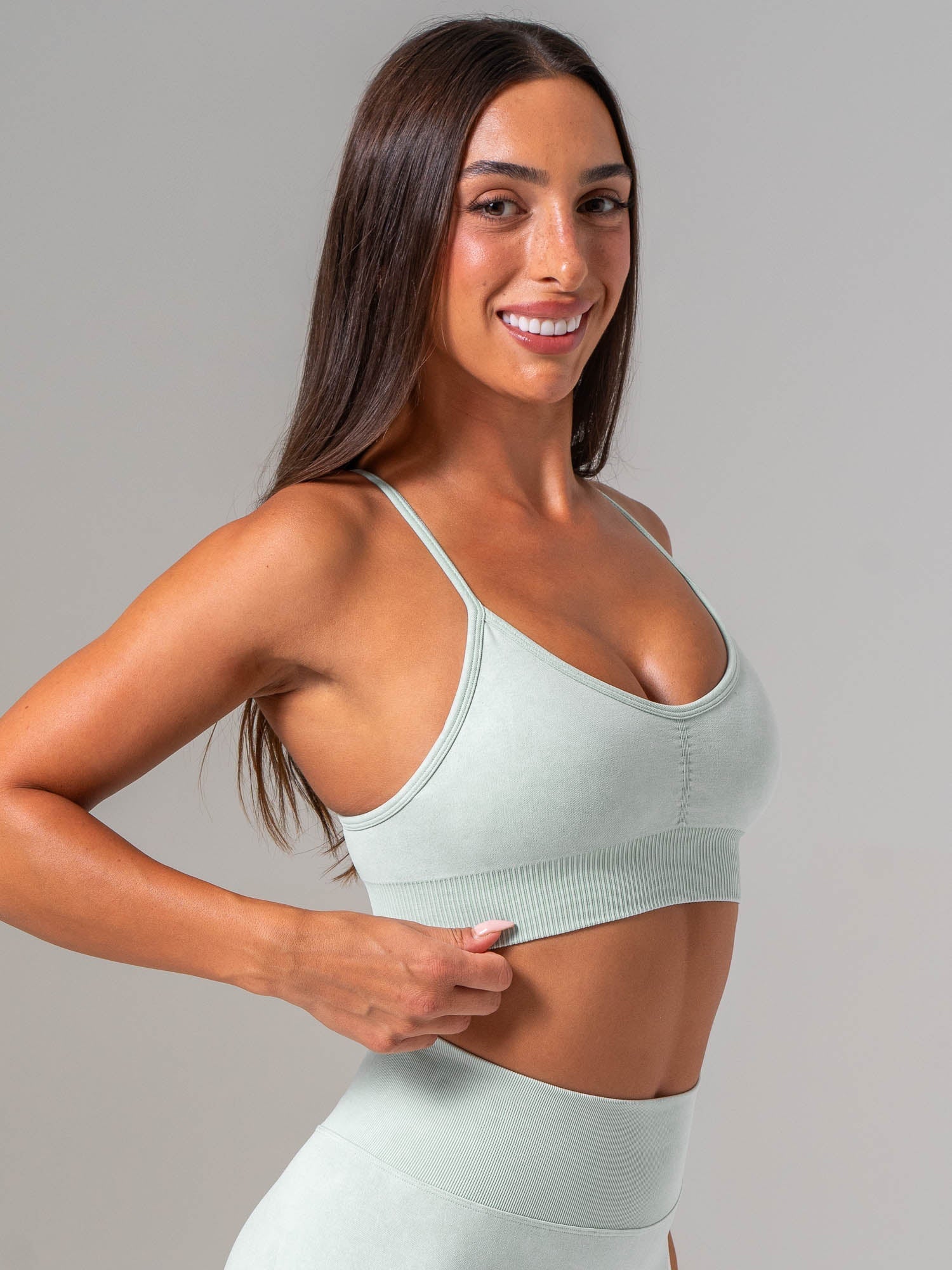 Stonewash Seamless Sports Bra - Mint - Image 5