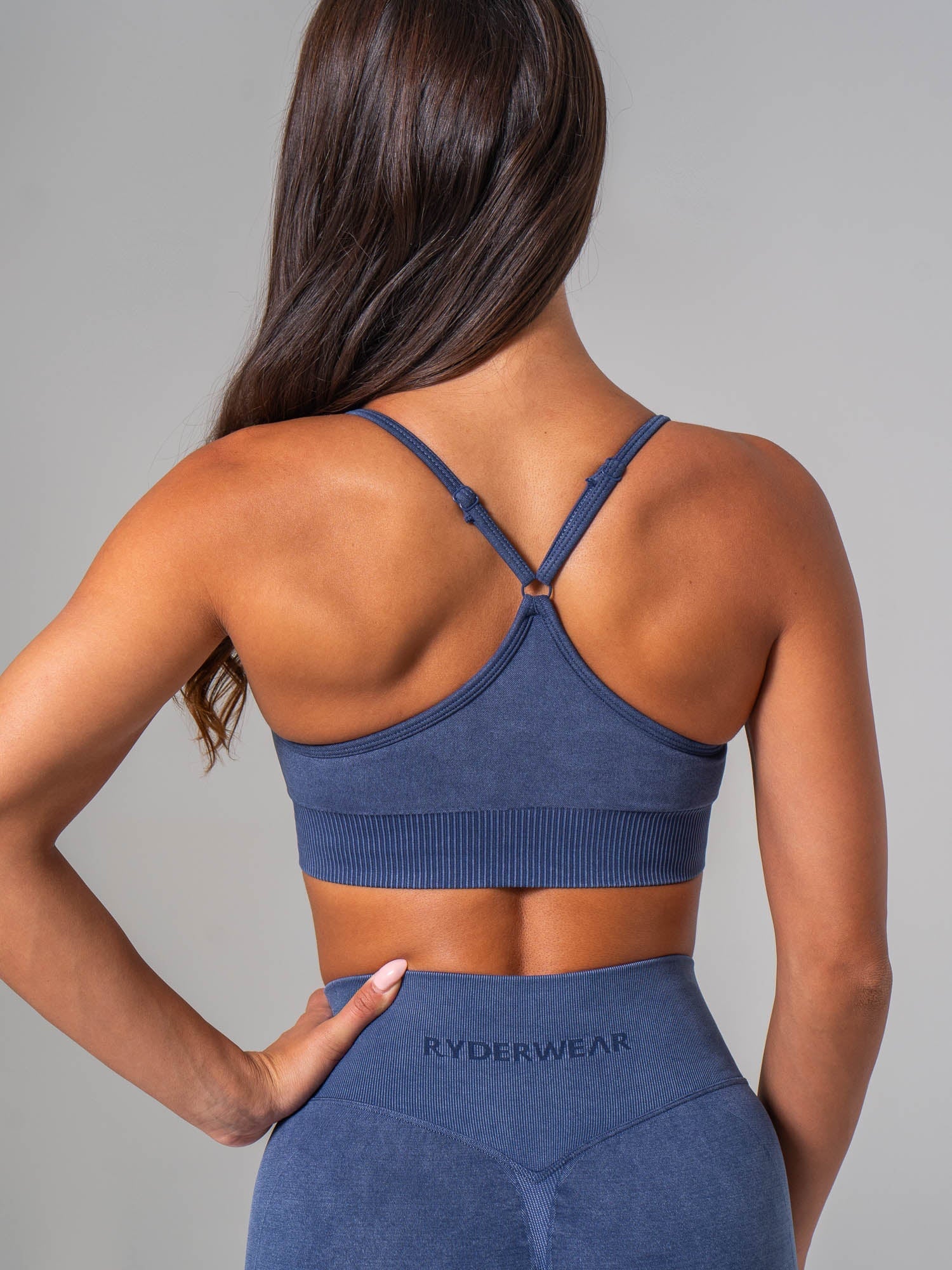 Stonewash Seamless Sports Bra - Navy Stonewash - Image 3