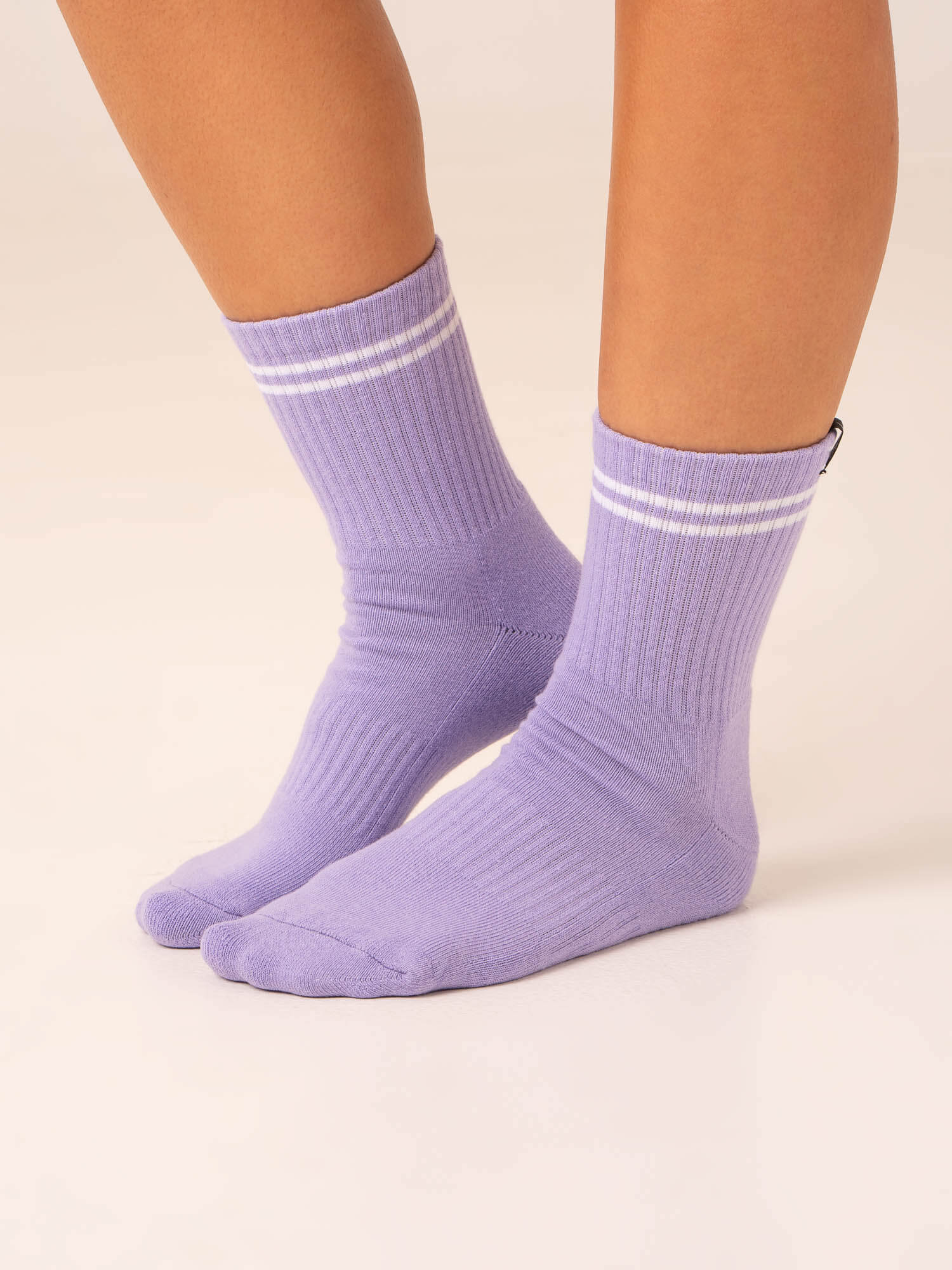 Stripe Crew Socks - Hot Pink/Lavender - Image 2