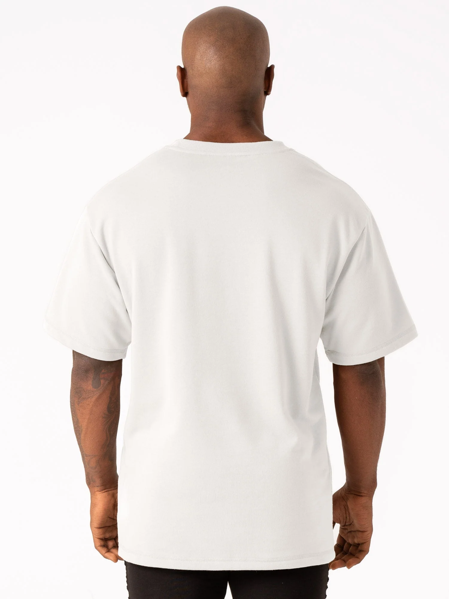 Throwback Fleece Oversized T-Shirt - White - Image 2