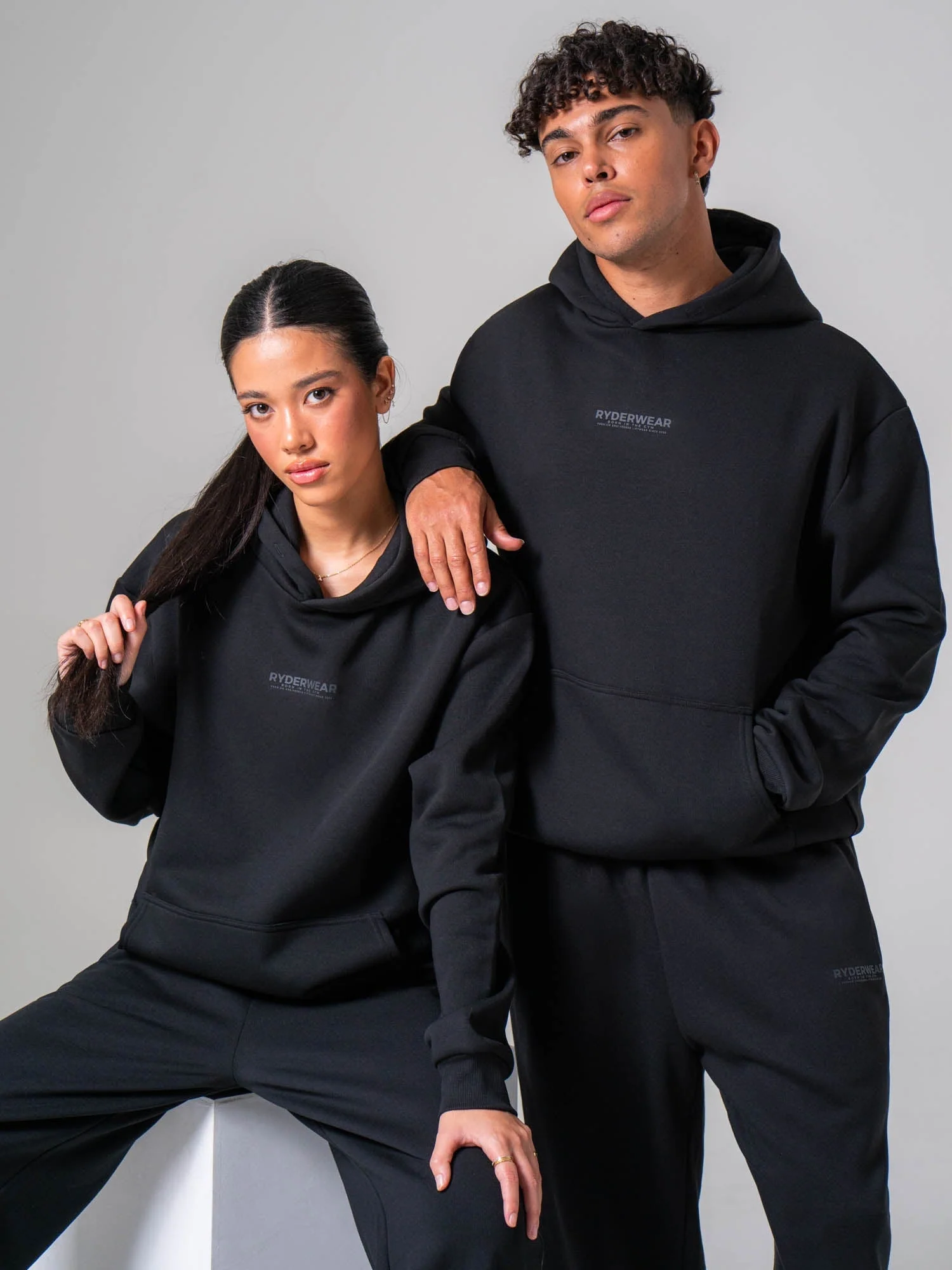 Unisex Fleece Hoodie - Black - Image 7