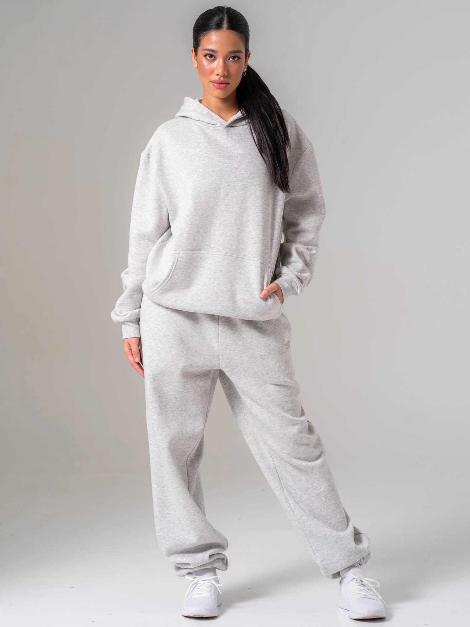 Unisex Fleece Hoodie - Snow Marle - Image 5