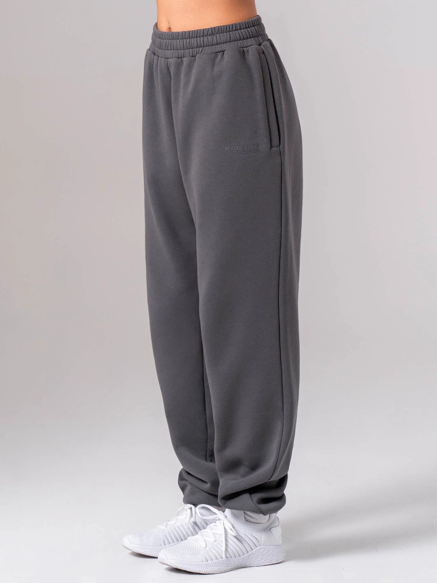 Unisex Fleece Track Pant - Charcoal - Image 3