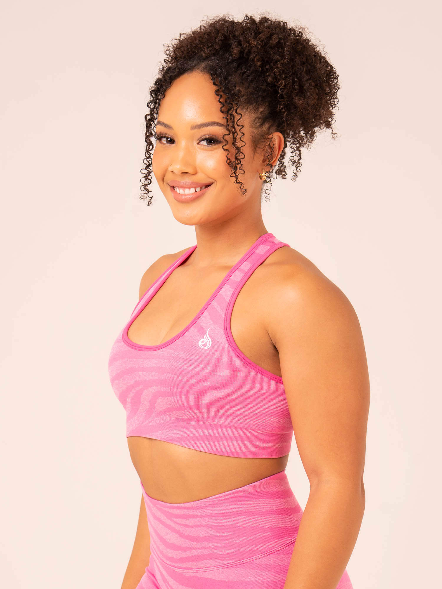 Zebra Seamless Sports Bra - Pink Zebra - Image 4