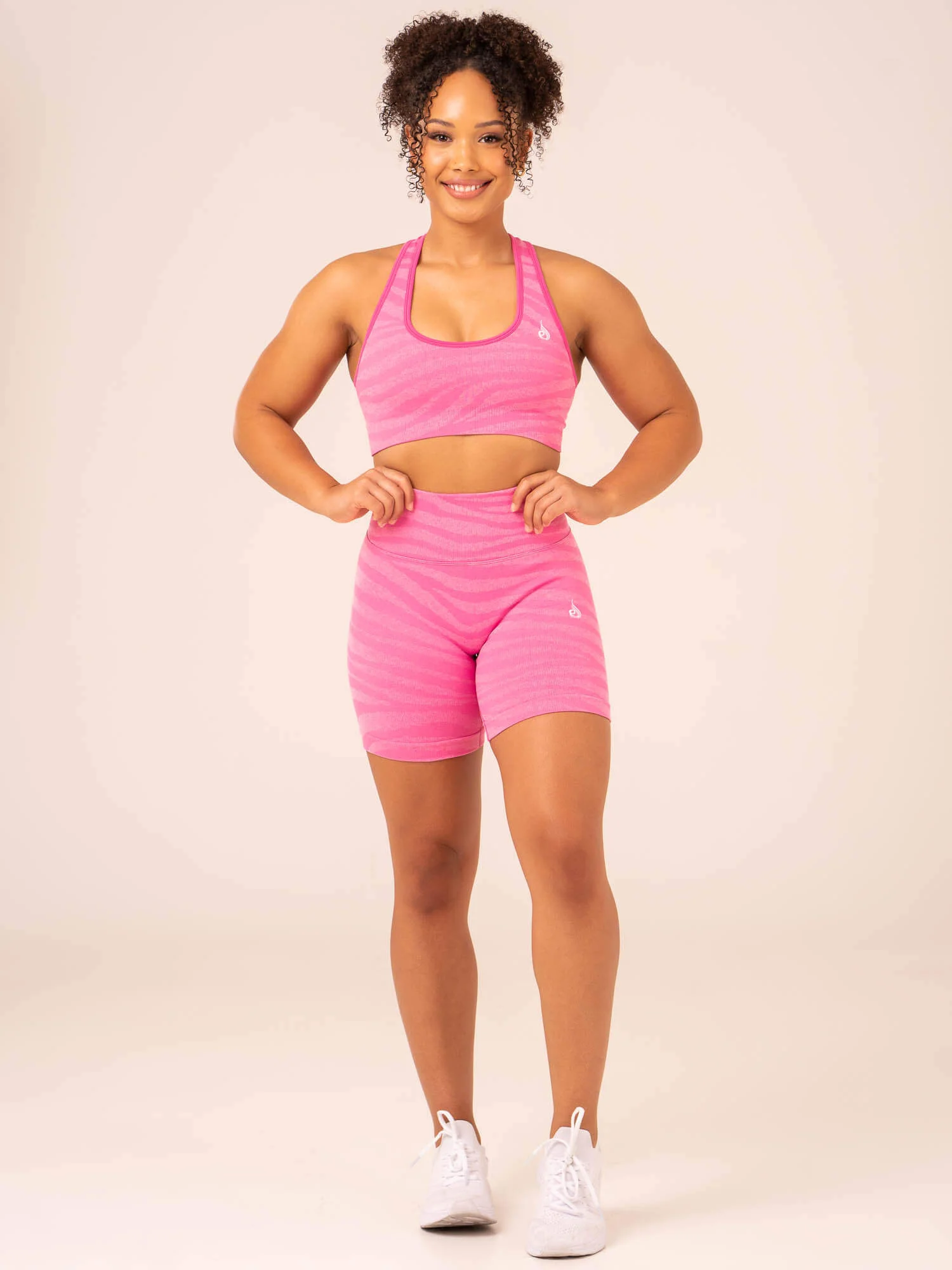 Zebra Seamless Sports Bra - Pink Zebra - Image 5